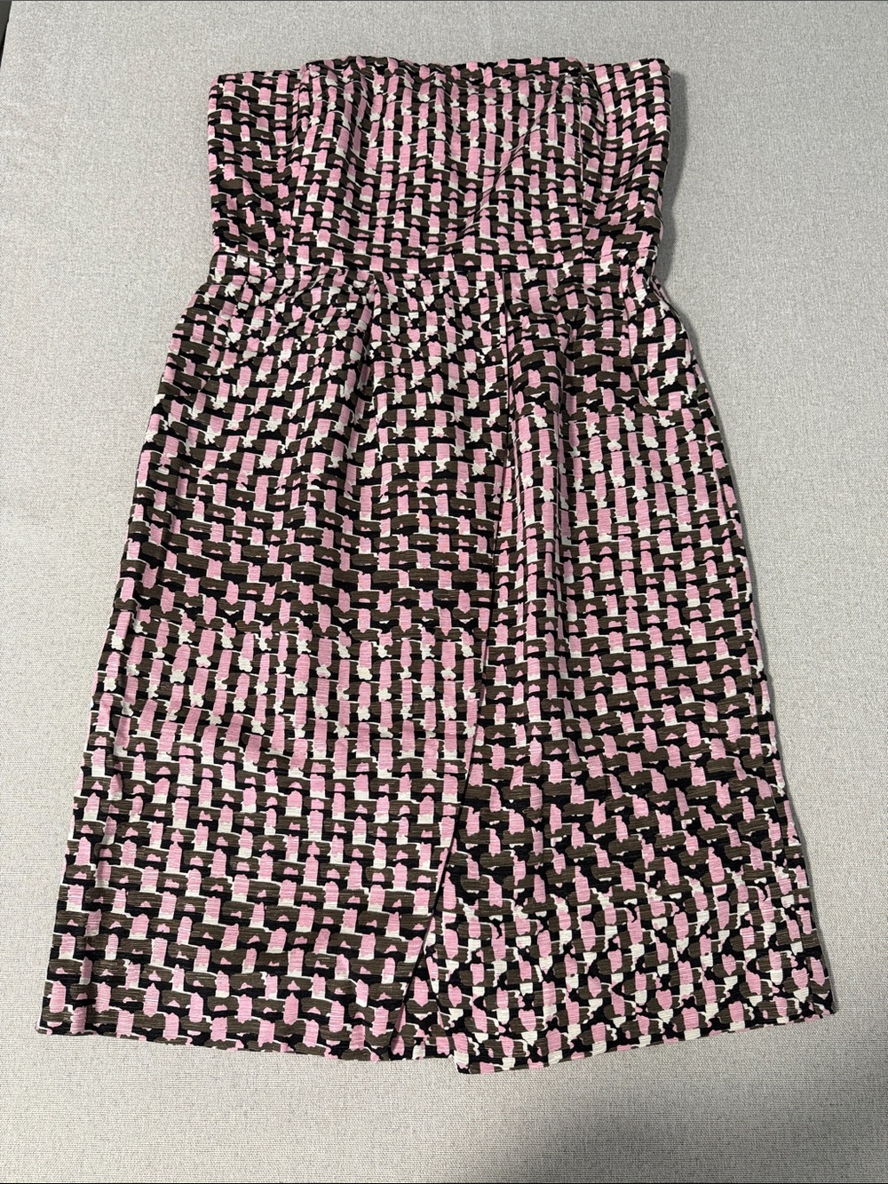 Banana Republic Strapless Pink & Black Patterned Mini Dress SZ4 - Picture 16 of 16